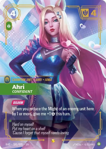 Ahri, Confident (SP) (SP1/005), Radiance — Riftbound card price