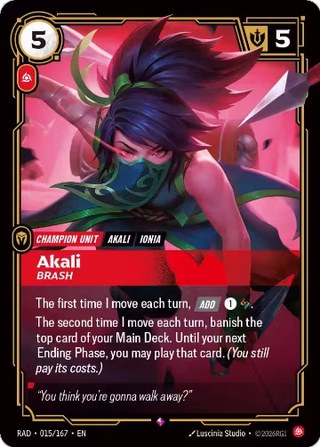 Akali, Brash (015/167), Radiance — Riftbound card price