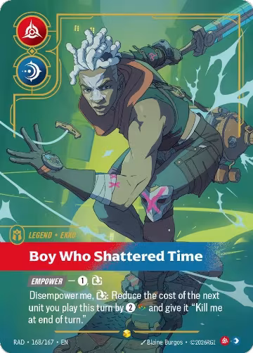 Ekko, Boy Who Shattered Time (Overnumbered) (168/167), Radiance — Riftbound card price