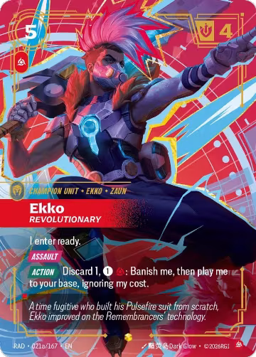 Ekko, Revolutionary (Alternate Art) (021a/167), Radiance — Riftbound card price
