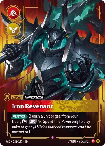 Mordekaiser, Iron Revenant (143/167), Radiance — Riftbound card price