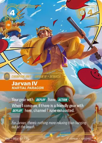 Jarvan IV, Martial Paragon (Alternate Art) (091a/167), Radiance — Riftbound card price