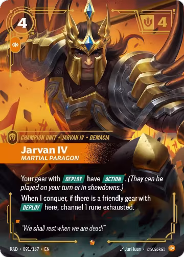 Jarvan IV, Martial Paragon (091/167), Radiance — Riftbound card price