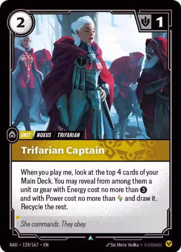 Trifarian Captain (129/167), Radiance — Riftbound card price