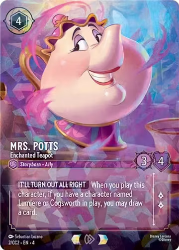 Mrs. Potts - Enchanted Teapot (2), Disney Lorcana Promo Cards — Lorcana card price