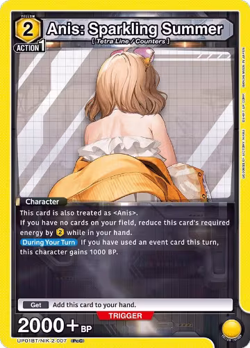 Anis: Sparkling Summer (007) (UP01BT/NIK-2-007), GODDESS OF VICTORY: NIKKE Precious Booster — Union Arena card price