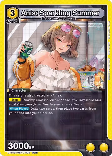 Anis: Sparkling Summer (008) (UP01BT/NIK-2-008), GODDESS OF VICTORY: NIKKE Precious Booster — Union Arena card price