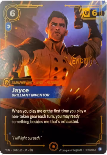 Jayce, Brilliant Inventor (068/166), Riftbound Organized Play Promotional Cards — Riftbound card price