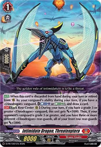 Intimidate Dragon, Threatenptera (D-PR/1221EN), Descent of the King of Knights — Vanguard card price