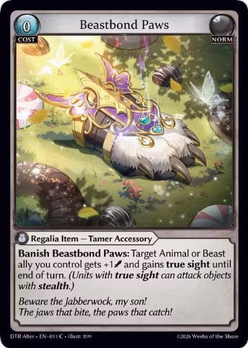 Beastbond Paws (011), Distorted Reflections Alter Edition — Grand Archive card price