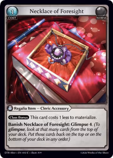 Necklace of Foresight (015), Distorted Reflections Alter Edition — Grand Archive card price