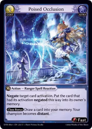 Poised Occlusion (253), Distorted Reflections Alter Edition — Grand Archive card price