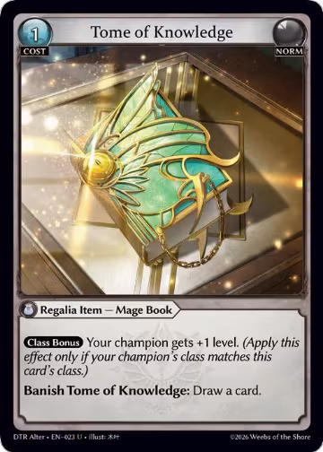Tome of Knowledge (023), Distorted Reflections Alter Edition — Grand Archive card price