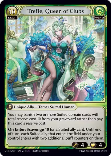 Trefle, Queen of Clubs (271), Distorted Reflections Alter Edition — Grand Archive card price