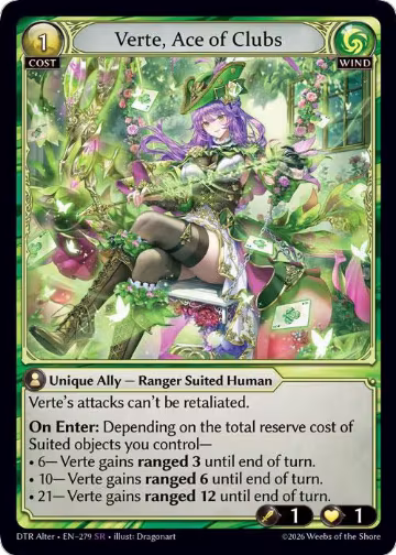 Verte, Ace of Clubs (279), Distorted Reflections Alter Edition — Grand Archive card price