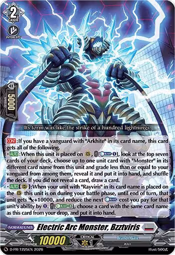 Electric Arc Monster, Bzztviris (D-PR/1225EN), Descent of the King of Knights — Vanguard card price