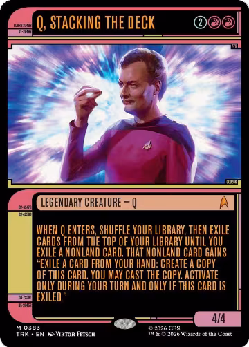 Q, Stacking the Deck (Showcase) (383), Star Trek — Magic card price