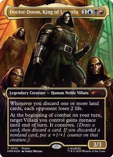 Doctor Doom, King of Latveria (Borderless) (0001) (1), Unique and Miscellaneous Promos — Magic card price