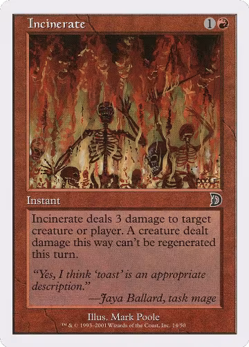 Incinerate (14), Deckmasters Garfield vs Finkel — Magic card price