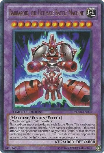 Barbaroid, the Ultimate Battle Machine (YG08-EN001), Yu-Gi-Oh! GX Manga Promotional Cards — Yu-Gi-Oh! card price