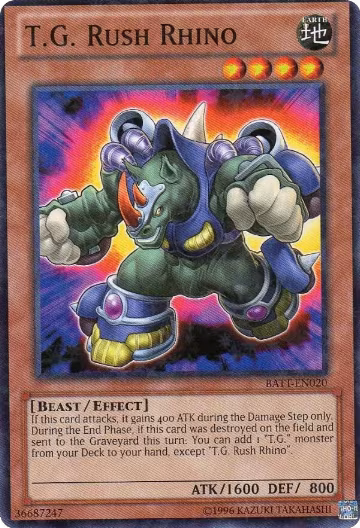 T.G. Rush Rhino (Starfoil) (BATT-EN020), Battle Pack Tournament Prize Cards — Yu-Gi-Oh! card price