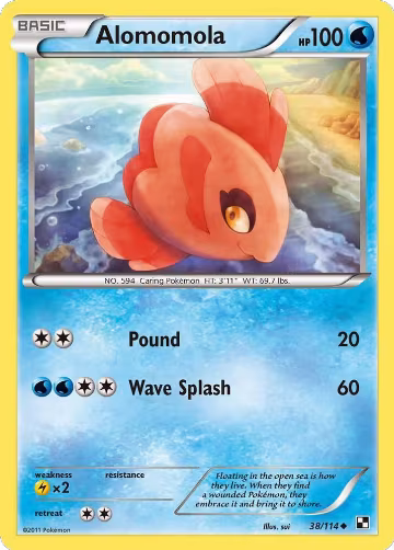 Alomomola (38) (38/114), Black and White — Pokémon card price
