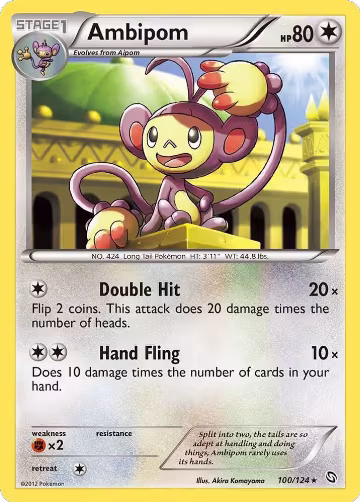 Ambipom (100/124), Dragons Exalted — Pokémon card price