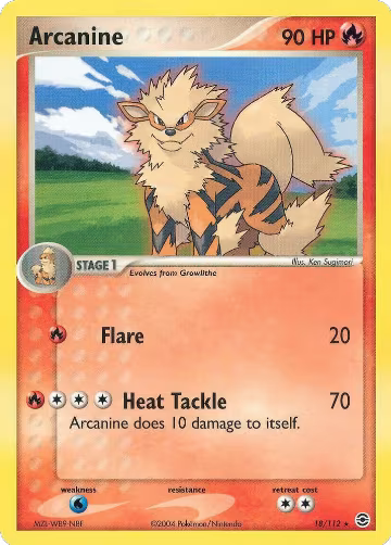 Arcanine (18/112), EX FireRed & LeafGreen — Pokémon card price