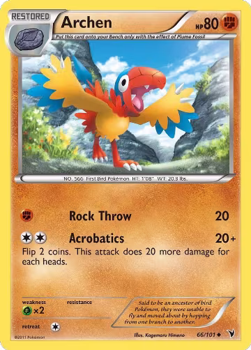 Archen (66/101), Noble Victories — Pokémon card price