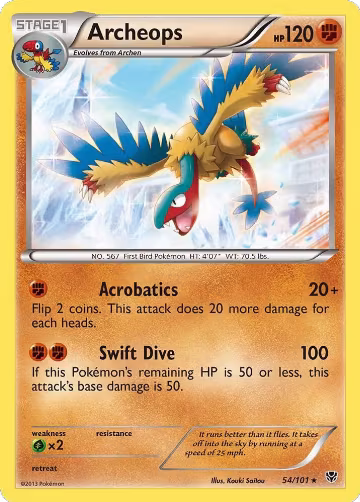 Archeops (54/101), Plasma Blast — Pokémon card price