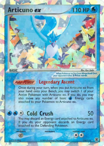 Articuno ex (114/112), EX FireRed & LeafGreen — Pokémon card price
