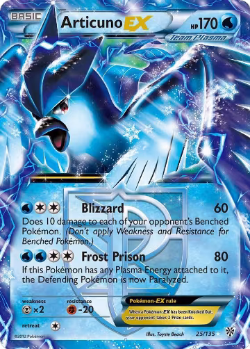 Articuno EX (Team Plasma) (25/135), Plasma Storm — Pokémon card price