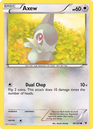 Axew (86/101), Noble Victories — Pokémon card price