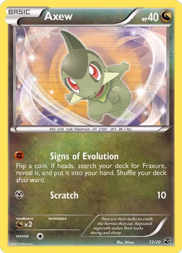 Axew (12) (12/20), Dragon Vault — Pokémon card price