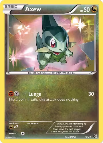 Axew (13) (13/20), Dragon Vault — Pokémon card price