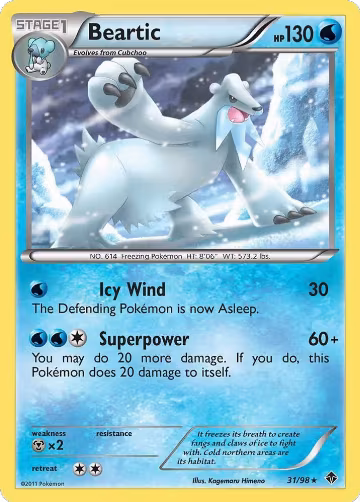 Beartic (31) (31/98), Emerging Powers — Pokémon card price