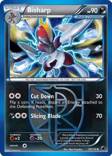 Bisharp (Team Plasma) (74) (74/116), Plasma Freeze — Pokémon card price