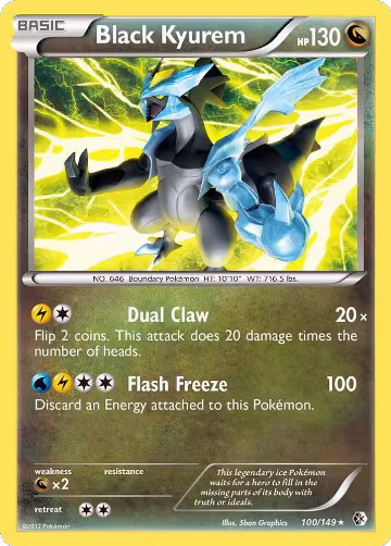 Black Kyurem (100/149), Boundaries Crossed — Pokémon card price