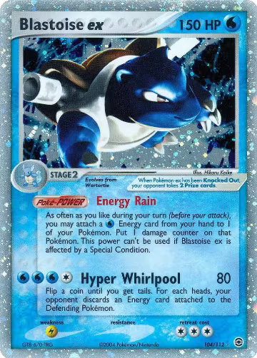 Blastoise ex (104/112), EX FireRed & LeafGreen — Pokémon card price