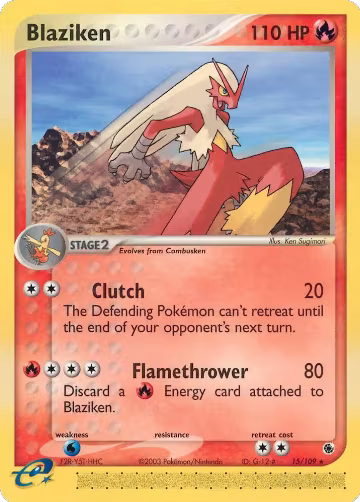 Blaziken - 15/109 (15/109), EX Ruby and Sapphire — Pokémon card price