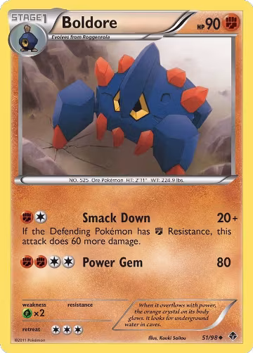 Boldore (51) (51/98), Emerging Powers — Pokémon card price