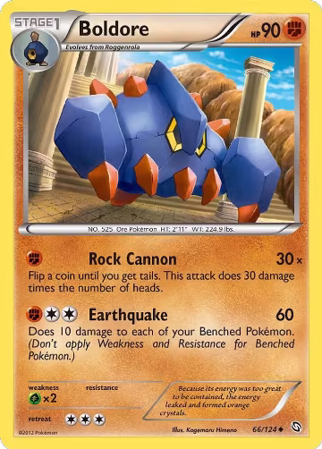 Boldore (66/124), Dragons Exalted — Pokémon card price