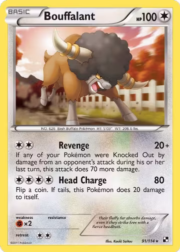 Bouffalant (91) (91/114), Black and White — Pokémon card price