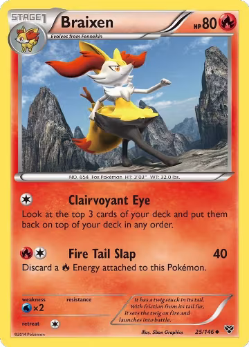 Braixen (25/146), XY Base Set — Pokémon card price