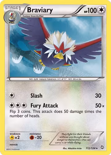 Braviary (112/124), Dragons Exalted — Pokémon card price