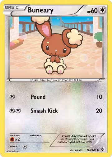 Buneary (116/149), Boundaries Crossed — Pokémon card price