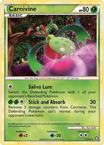 Carnivine (16/102), Triumphant — Pokémon card price