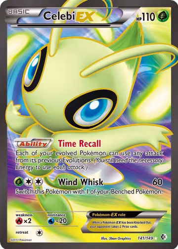 Celebi EX (141 Full Art) (141/149), Boundaries Crossed — Pokémon card price