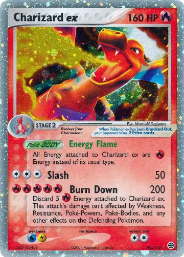 Charizard ex (105/112), EX FireRed & LeafGreen — Pokémon card price