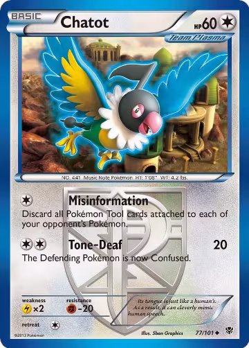 Chatot (Team Plasma) (77/101), Plasma Blast — Pokémon card price